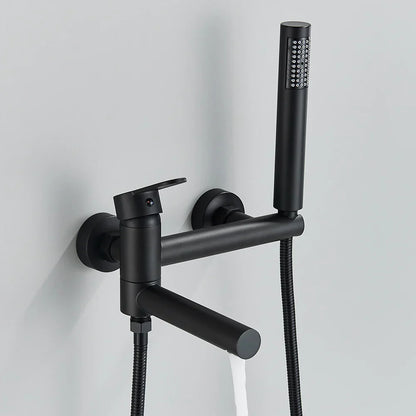 Grifo para ducha y bañera tipo cascada DecorBites™ de montaje en pared, color negro