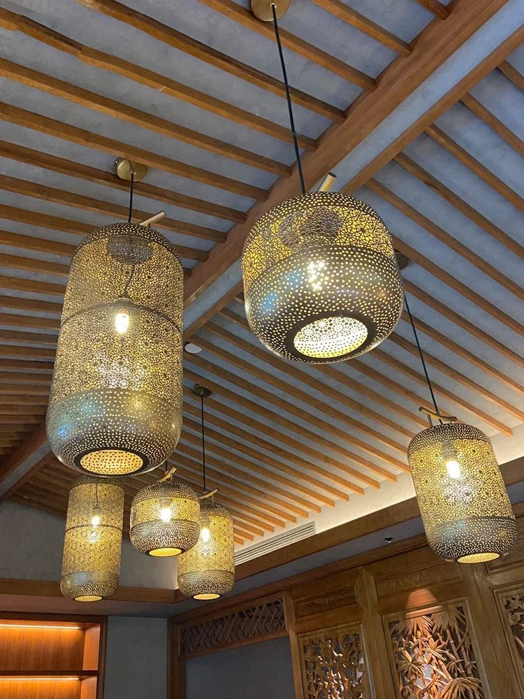 DecorBites™ Chinese Zen Art Birdcage Pendant Light for Restaurant Tea Room