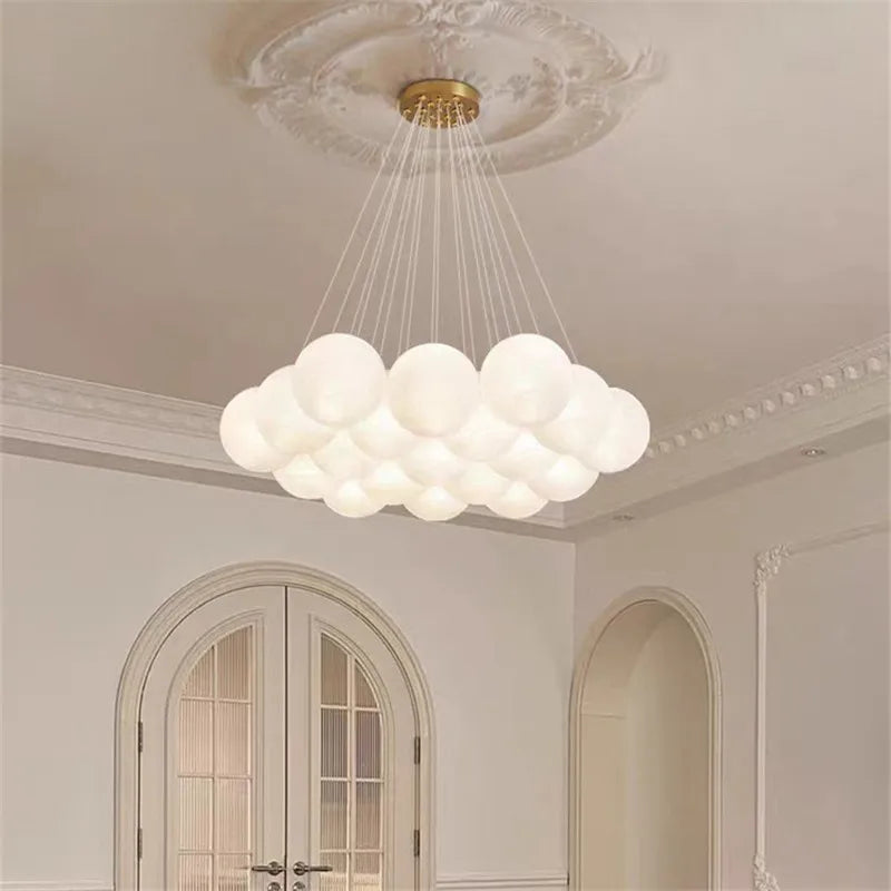 Nordic bubble Chandelier kids room decoration moon planet lamp Living Dining Room French bedroom Hotel Glass Ball Hanging lamp