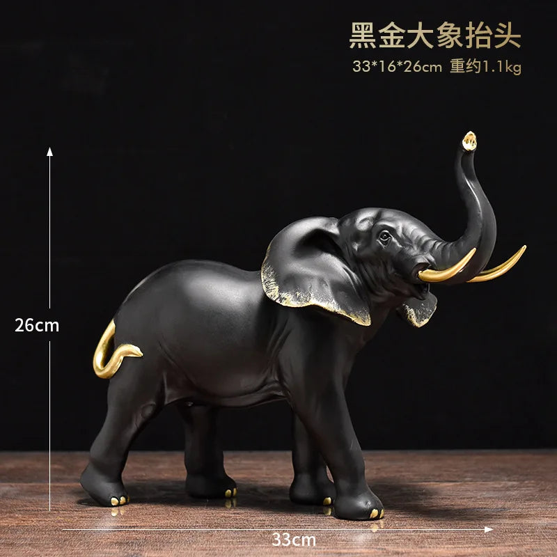 DecorBites™ Elephant Resin Sculpture Ornaments for Modern Living Room Decor