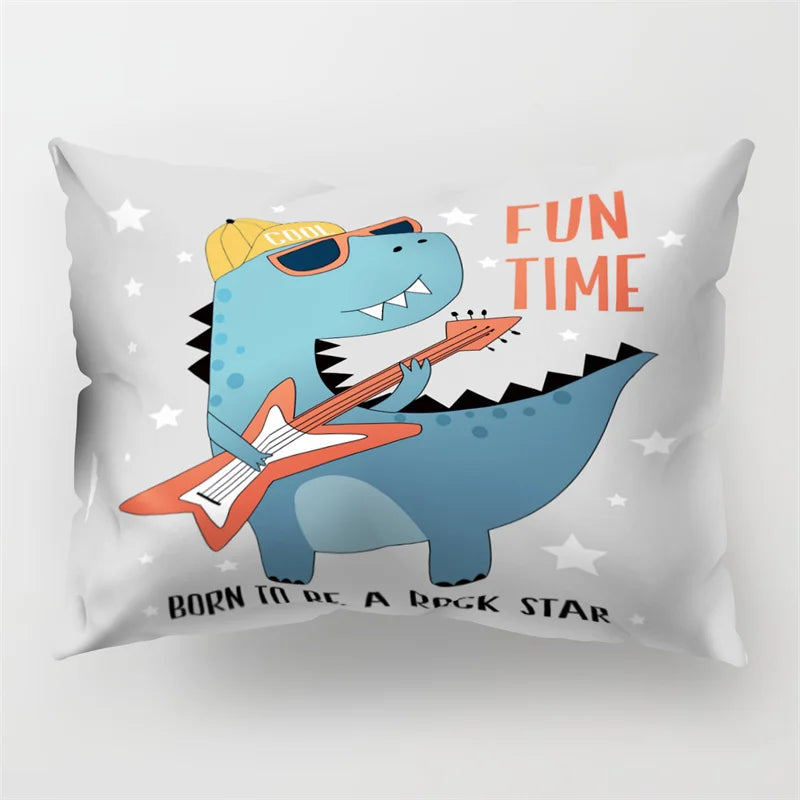 DecorBites™ Cartoon Dinosaur Pillowcase for Home Decor and Kids Bedroom