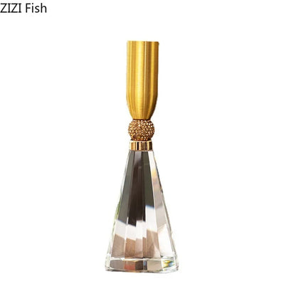 DecorBites™ Crystal Lotus Candle Holder Desk Decor Romantic Candlestick Modern Home Accents