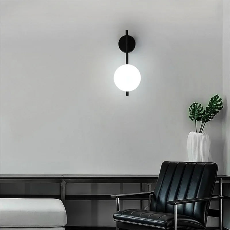 Gold Glass Wall Sconce American Style Corridor