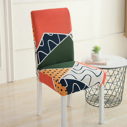 Decobites Stretch Print Chair Cover - Elastic Seat Slipcover