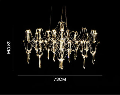 DecorBites™ Crystal Chandelier: Luxury Modern Starry Ceiling Light for Living Room, Bedroom, Restaurant