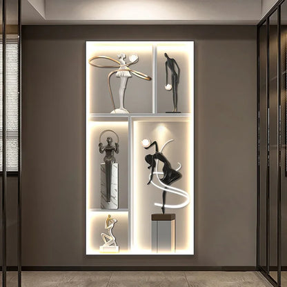 لوحة جدارية مضيئة من DecorBites™ - لوحة فنية فاخرة للتحكم عن بُعد لغرفة المعيشة والممر العصري