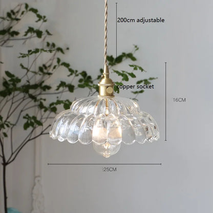 DecorBites™ Japanese Vintage Glass LED Pendant Lamp for Home Decor
