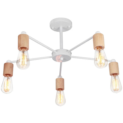 Lámpara de techo tipo araña Sputnik de hierro forjado industrial DecorBites™ con LED E27 para iluminación del hogar