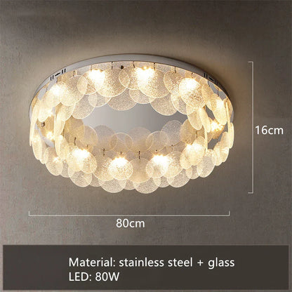 DecorBites™ LED Ceiling Light Stainless Steel Glass Parlor Bedroom Fixture