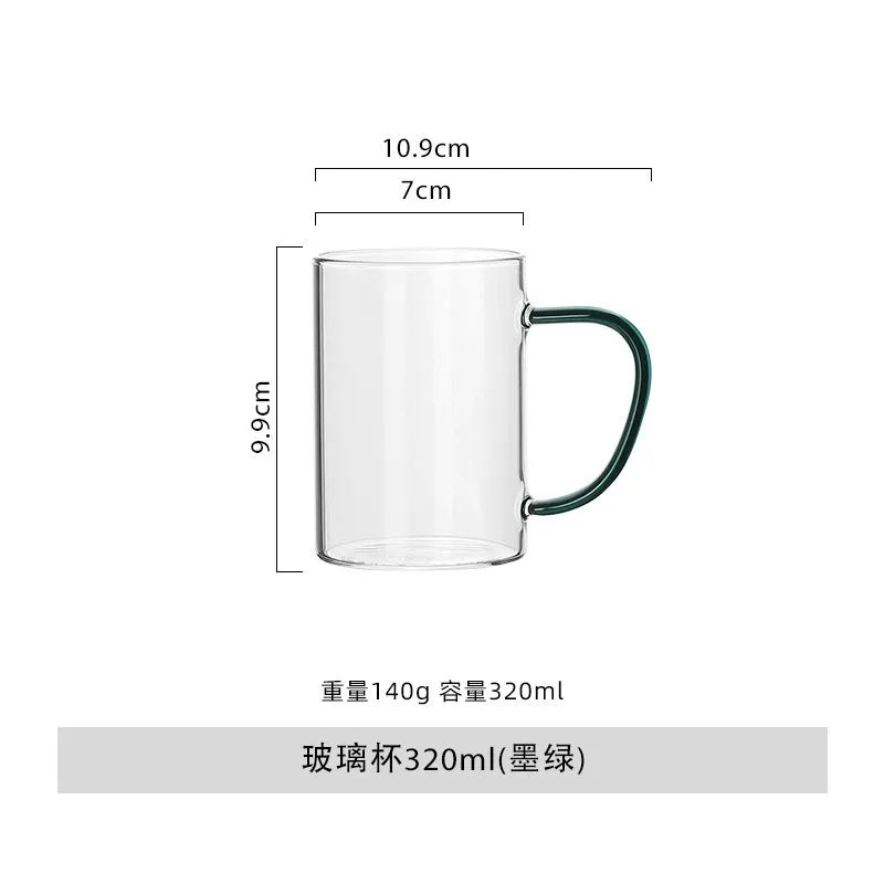 DecorBites™ Heat-Resistant Glass Cup with Handle for Drinks - Home Essential