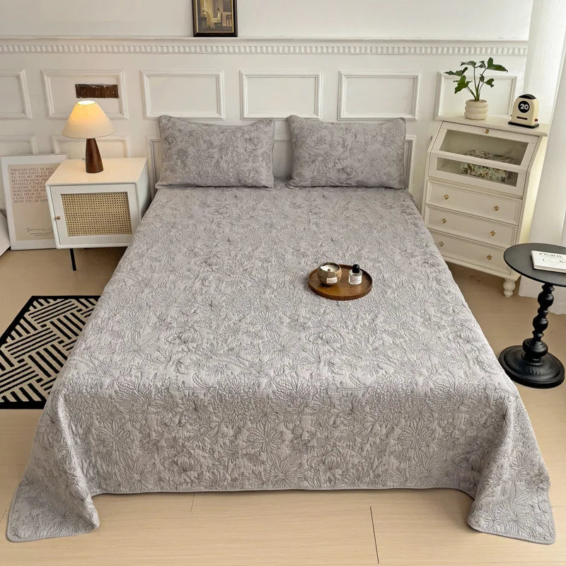 Decobites Cotton Quilted Embroidered Bedspread Set