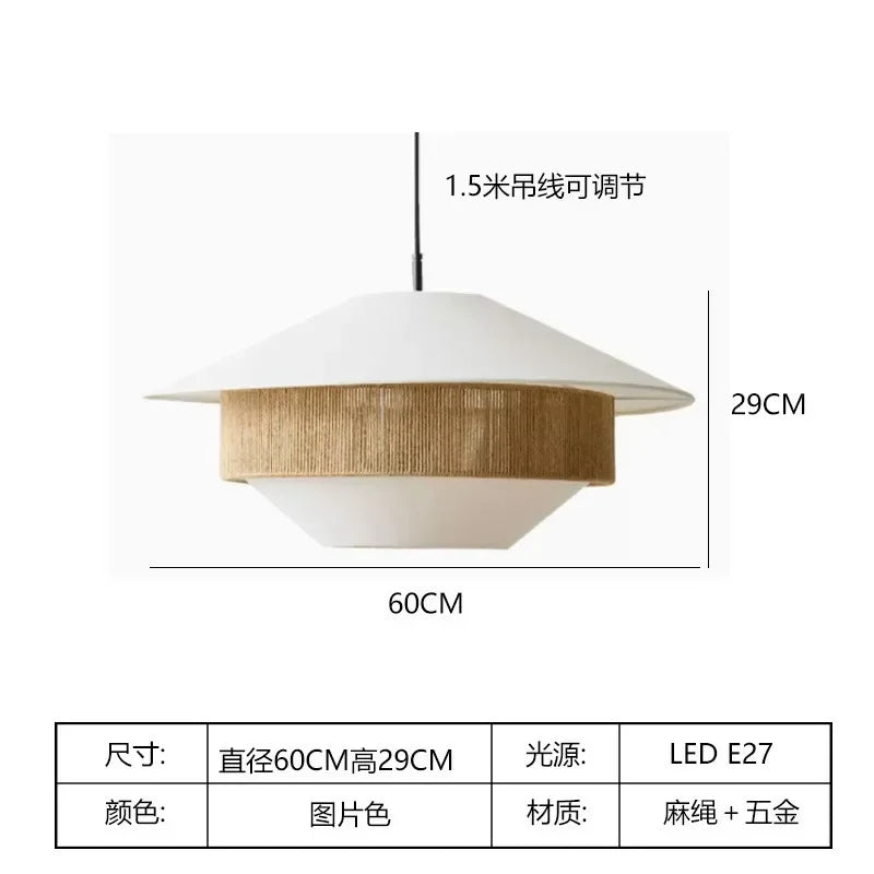 DecorBites™ Japanese Hemp Rope Chandelier for Kitchen, Bedroom, and Hotel - Minimalist Home Decor