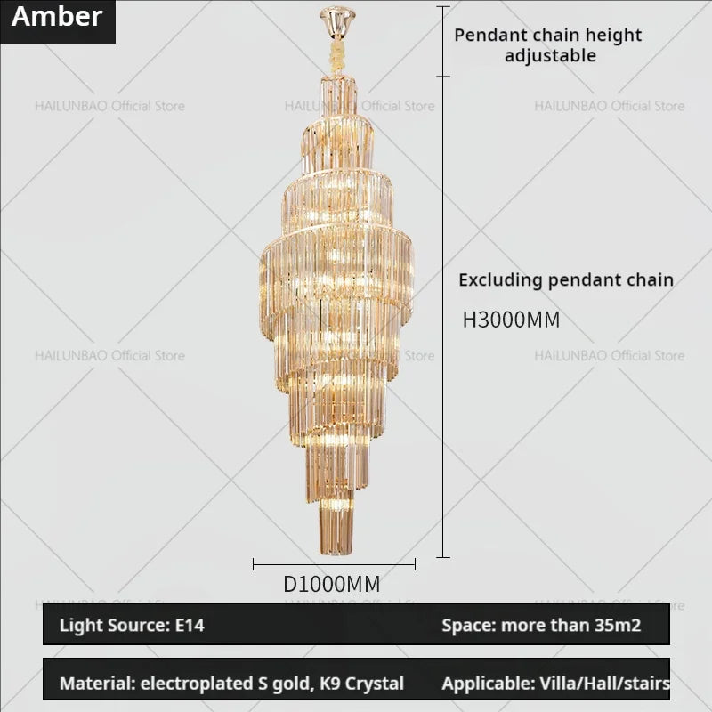 DecorBites™ Crystal Chandelier for Penthouse Villa Living Room - Modern Light Luxury Design