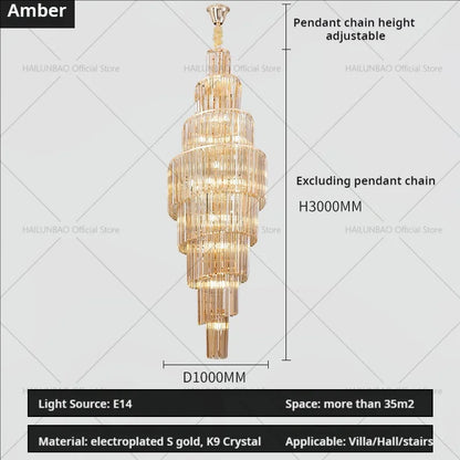 DecorBites™ Crystal Chandelier for Penthouse Villa Living Room - Modern Light Luxury Design