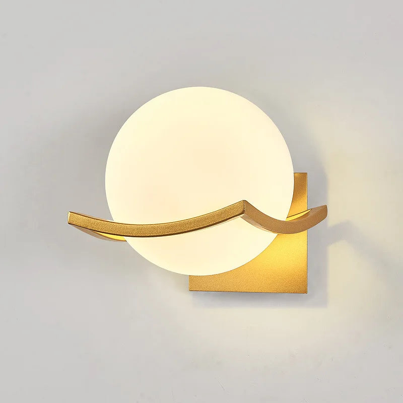 DecorBites™ Gold Glass Ball Wall Lamp for Modern Indoor Lighting Décor