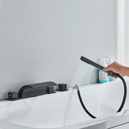 DecorBites™ Black Waterfall LED Bathtub Faucet Set