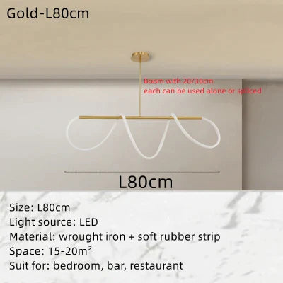 DecorBites™ Circle Note Linear Light: Modern Minimalist Nordic Pendant Lamp for Bedroom, Living Room