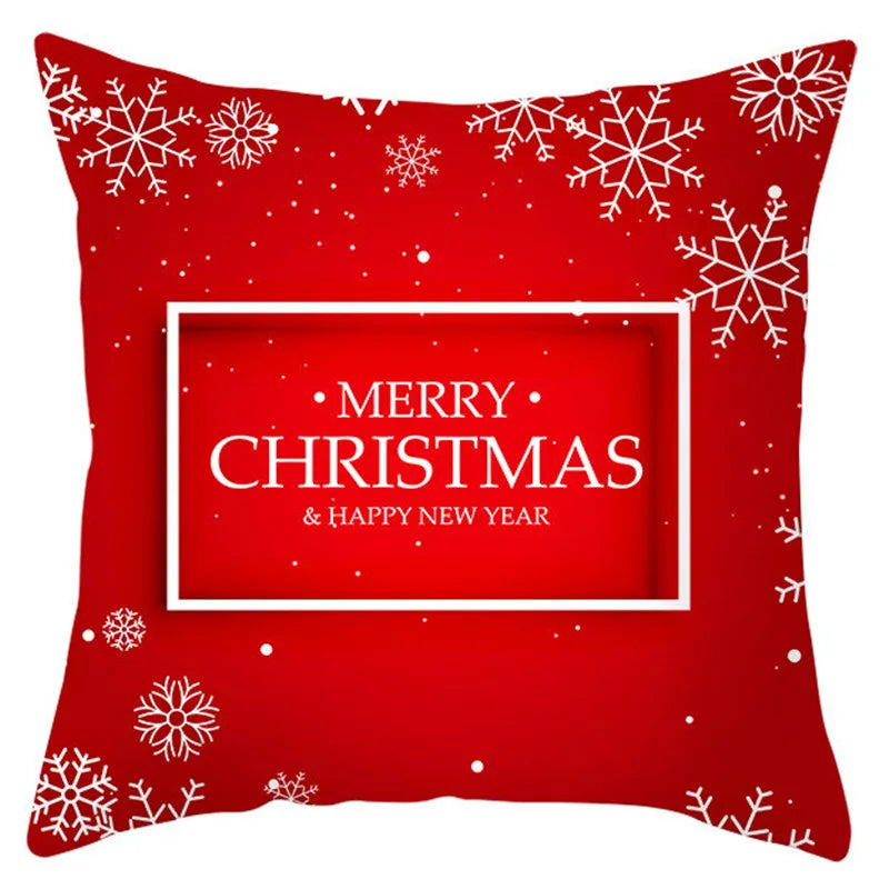DecorBites™ Christmas Santa Claus Snowflake Pillow Cover 18x18inch