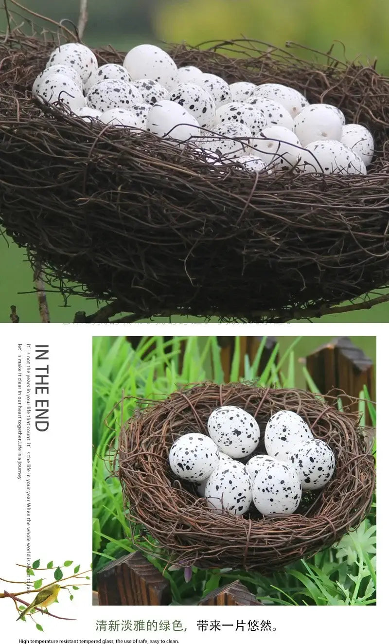 DecorBites™ Handmade Round Rattan Bird Nest Decoration