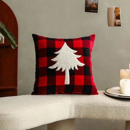 DecorBites™ Christmas Cartoon Letter Embroidered Pillow Cover Festive Sofa Cushion