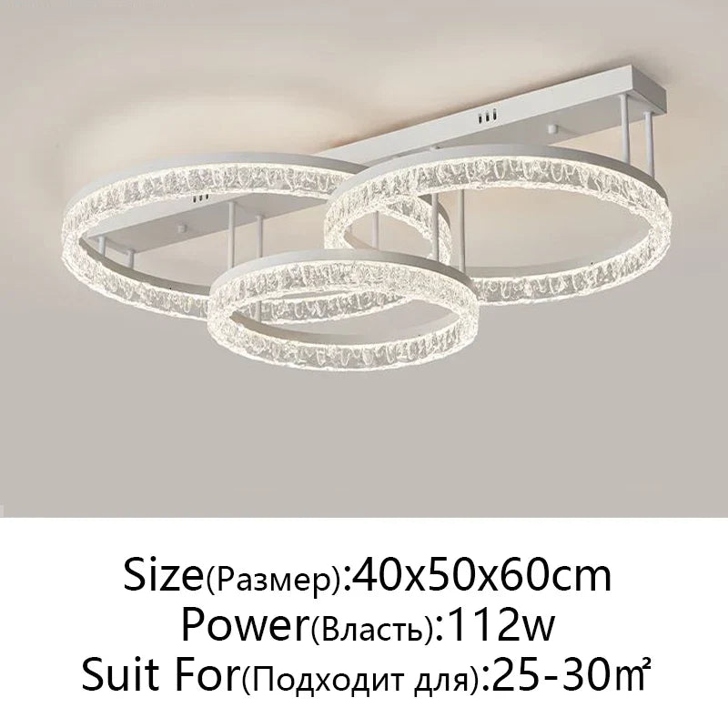 DecorBites™ LED Ring Chandelier with Remote Control - Modern Ceiling Lamp for Home Décor
