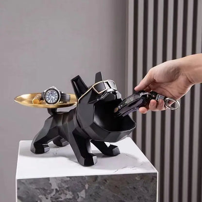 DecorBites™ Bulldog Butler Tray Key Holder Storage Home Decor Statue Sculpture