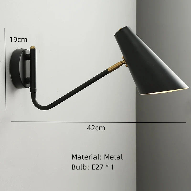 DecorBites™ LED Rotatable Wall Lamp Gold Black White Metal Sconce E27 Bulb