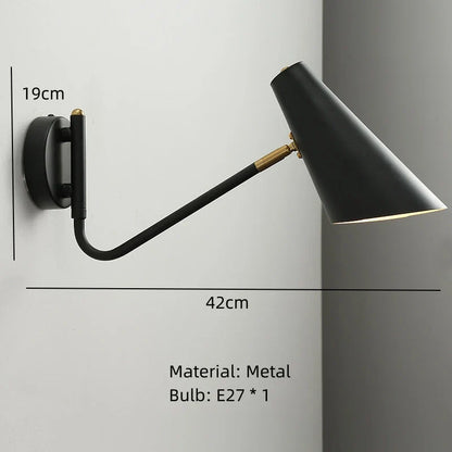 DecorBites™ LED Rotatable Wall Lamp Gold Black White Metal Sconce E27 Bulb
