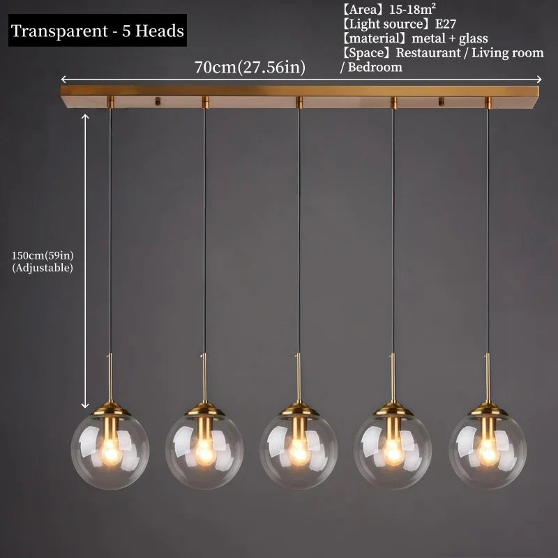 Nordic Glass Pendant Light With Polished Steel Finish