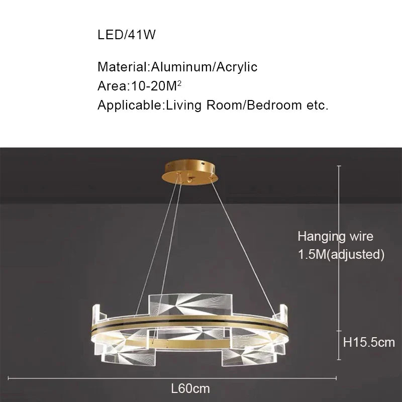 Luces colgantes LED con baño de aluminio dorado Decorbites™ para la decoración del hogar