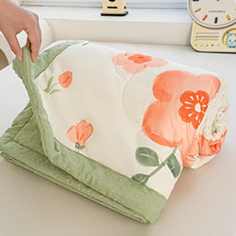 DecorBites™ Cartoon Pattern Summer Comforter: Skin-Friendly Breathable Quilt for Kids & Adults