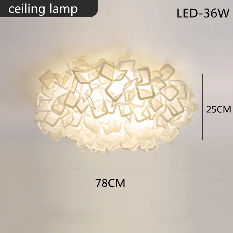 DecorBites™ LED Petal Ceiling Chandelier for Living Room, Dimmable Round Bedroom Lamp