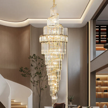 DecorBites™ Crystal Hollow Chandelier LED Light for Modern Luxury Living Room Loft