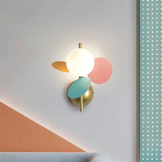 Lámpara de pared acrílica DecorBites™ con forma de macaron de colores, luz nocturna LED para habitación infantil
