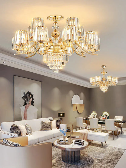 DecorBites™ Elegant Crystal Chandelier for Living and Dining Room Lighting
