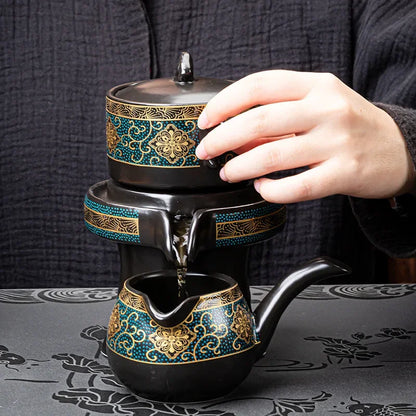 DecorBites™ Ceramic Kung Fu Tea Set with Custom Logo - Luxury Teaware Gift