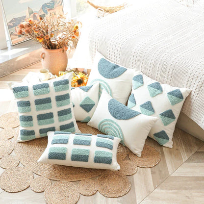 غطاء وسادة هندسي من DecorBites™ بتصميم ماسي منسوج 45×45 سم/30×50 سم مربع لغرفة المعيشة