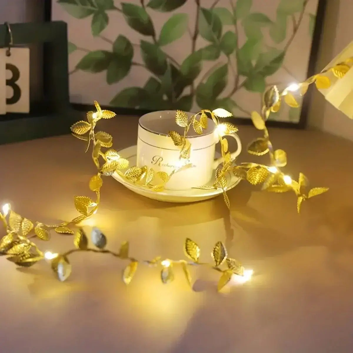 Decorbites™ Luces de Hadas de Hojas de Plata Dorada para Eventos