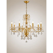 Chandelier de Cristal de Latón Dorado Decorbites™ para Sala de Estar, Comedor y Dormitorio, Lámparas Colgantes de Luces de Velas Retro