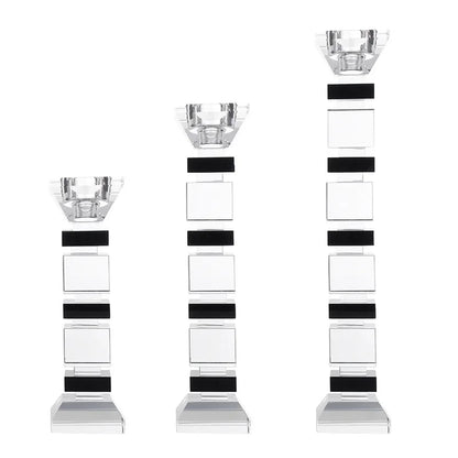 حامل شموع زجاجي هندسي بتصميم كتلة من ديكور بايتس™، إكسسوار ديكور منزلي