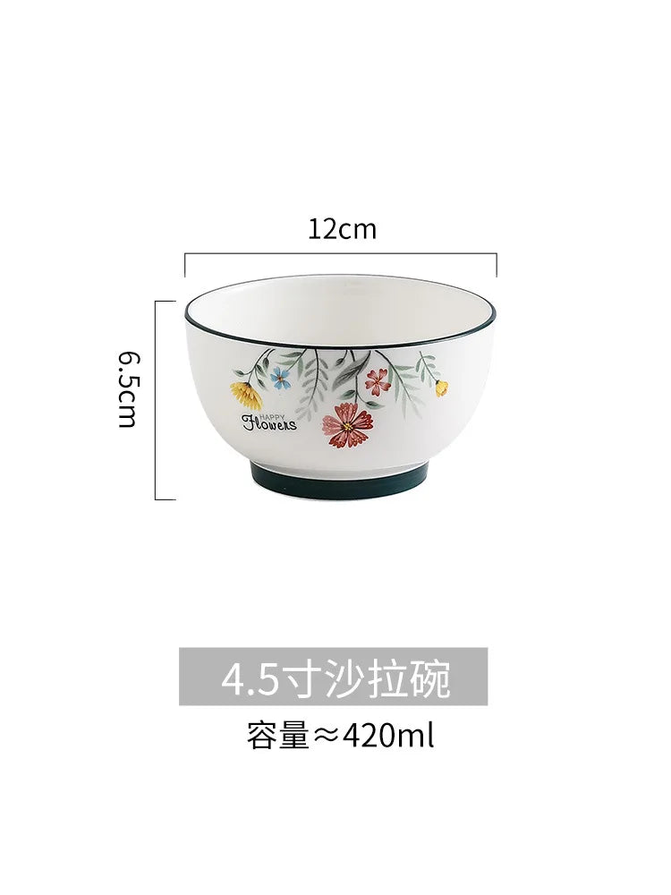 Juego de plato y tazón para fideos de arroz DecorBites™ de porcelana fina