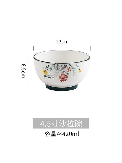 Juego de plato y tazón para fideos de arroz DecorBites™ de porcelana fina