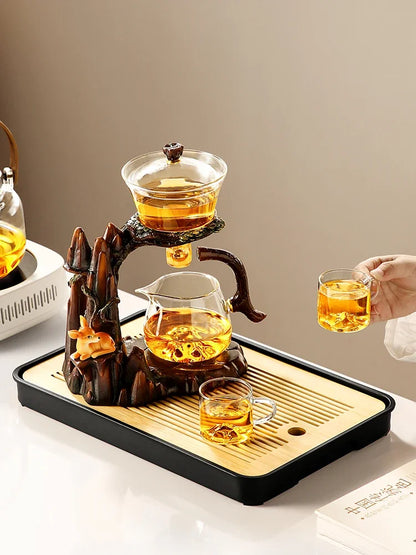 DecorBites™ Lazy Kung Fu Tea Set with Magnetic Water-Separating Bowl & Teapot