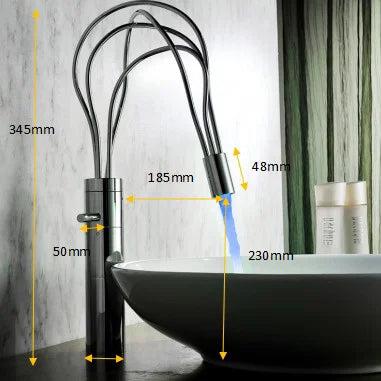 DecorBites™ LED Waterfall Bathroom Faucet Chrome Basin Mixer Tap Single Handle
