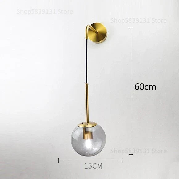 DecorBites™ Glass Ball Wall Lamp: Nordic Modern LED Lighting for Living Room, Bedroom, and Corridor