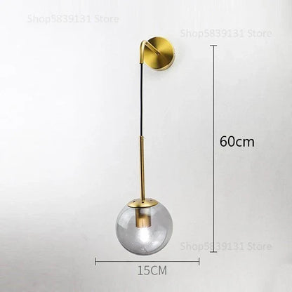 DecorBites™ Glass Ball Wall Lamp: Nordic Modern LED Lighting for Living Room, Bedroom, and Corridor