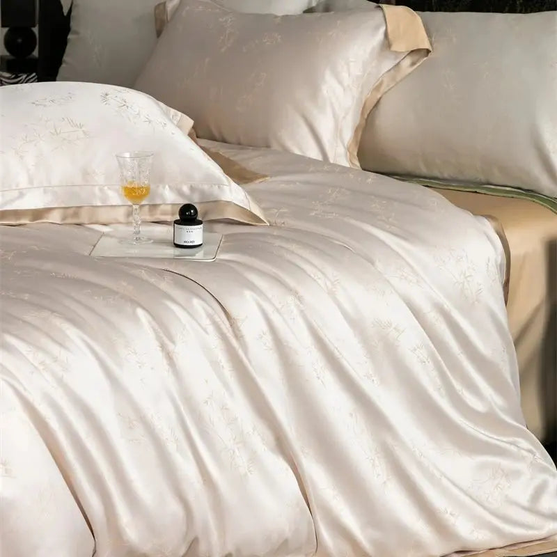 Conjunto de Ropa de Cama Luxe Eucalyptus™ en Negro/Oro de Decorbites - Suave como la Seda y Amigable con la Piel