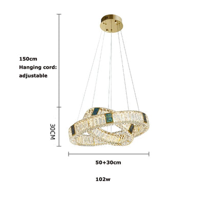 DecorBites™ Golden LED Ring Chandelier for Modern Luxury Living and Dining Spaces