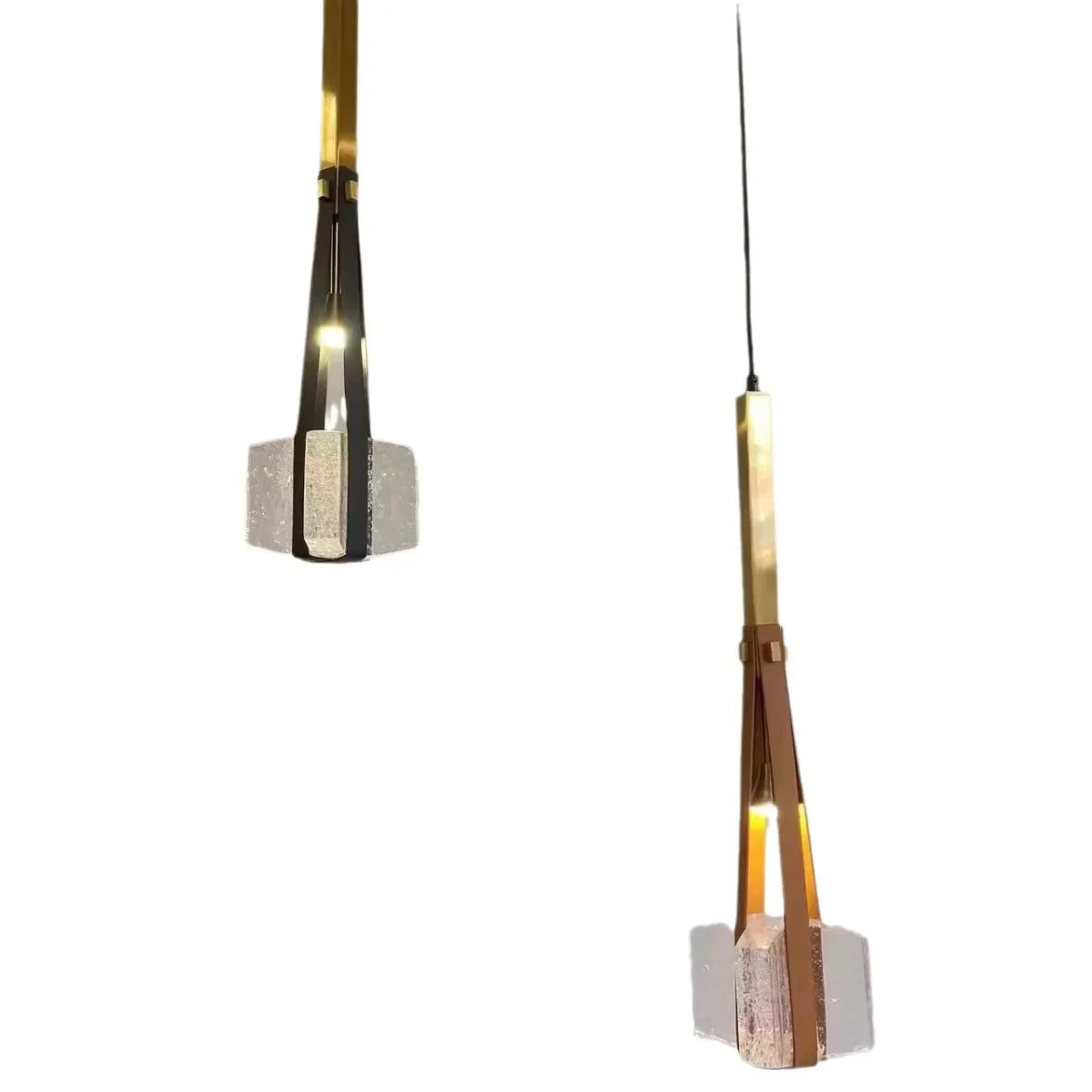 DecorBites™ Clear White Resin Pendant Light: Height Adjustable for Bedroom, Dining Room, Kitchen.