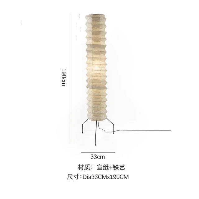Lámpara de suelo de papel de arroz japonés Decorbites™ de Noguchi Yong para iluminación de dormitorio y salón